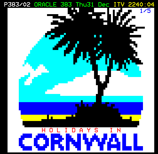 Cornwall holidays, ORACLE, 1992