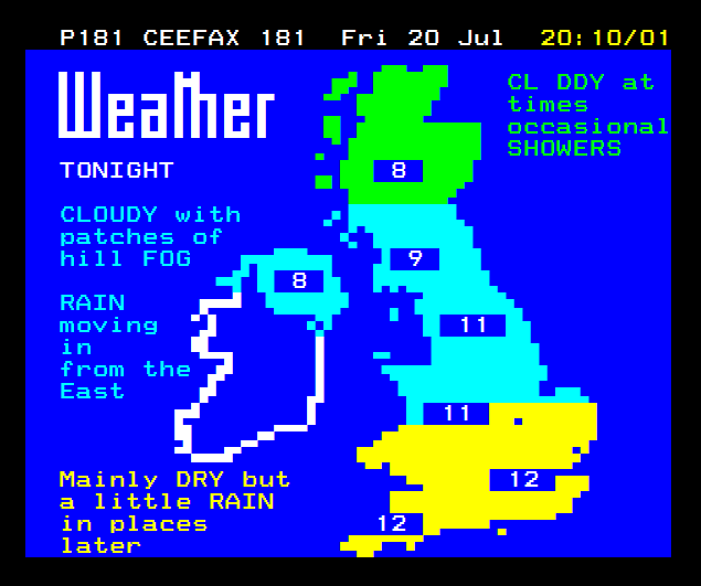 Ceefax Weather 1979
